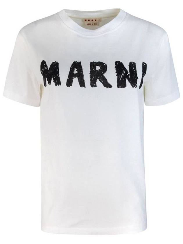 Crayon Logo Short Sleeve T-Shirt White - MARNI - BALAAN 2