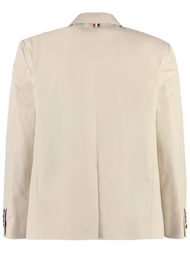 Typewriter Cloth Grosgrain Placket Sport Jacket Beige - THOM BROWNE - BALAAN 3