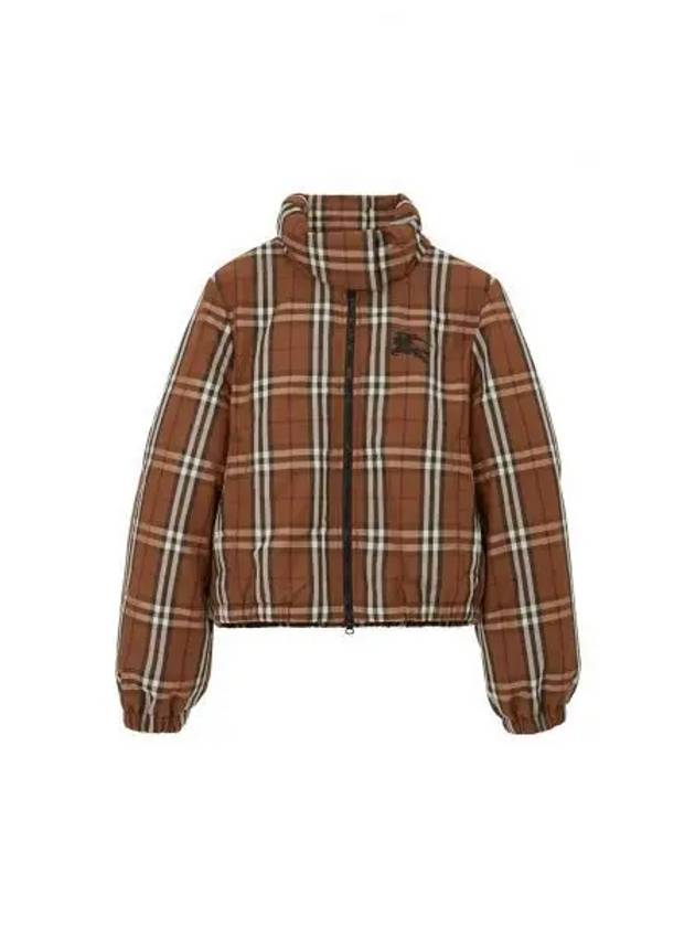 Check Nylon Down Padding Dark Birch Brown - BURBERRY - BALAAN 2