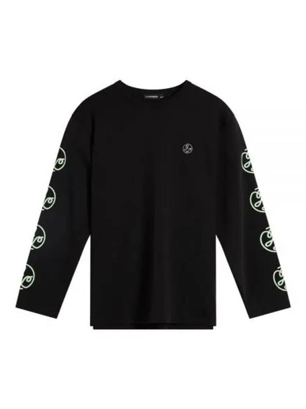 Camillo Graphic Crew Neck Long Sleeve T-Shirt Black - J.LINDEBERG - BALAAN 2