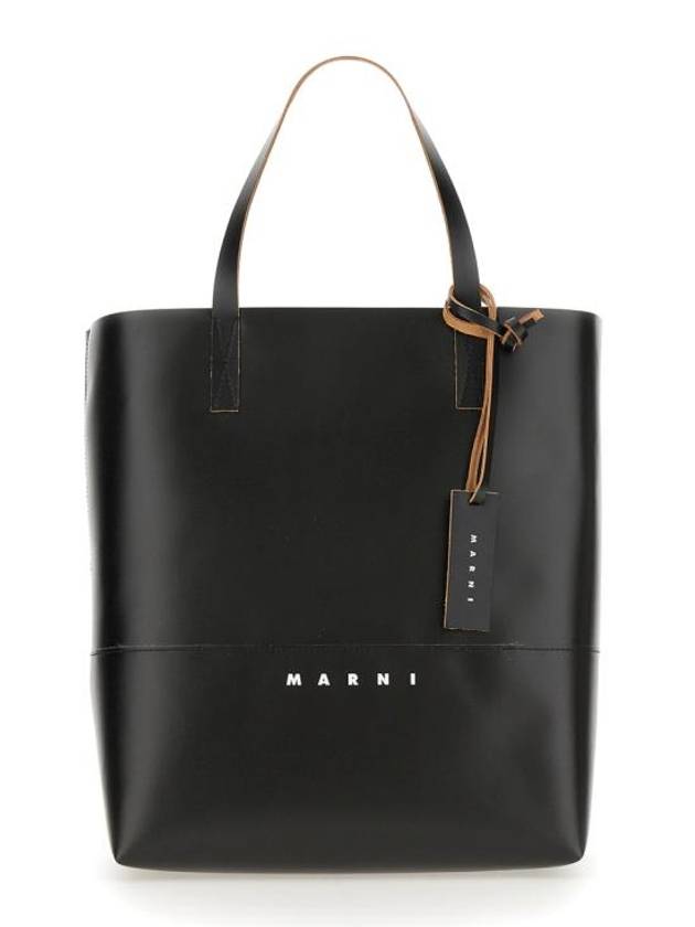 Tribeca Logo Print Tote Bag Black - MARNI - BALAAN 2