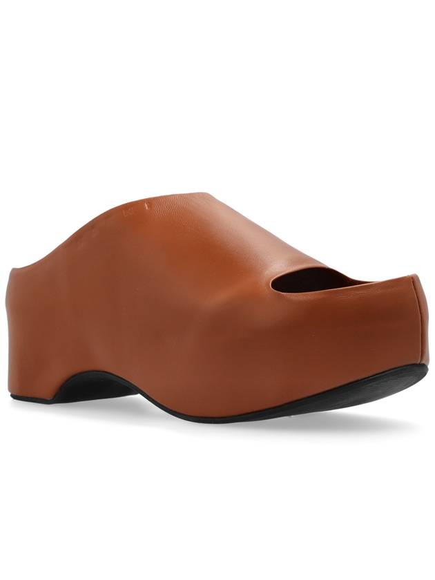 Marni Leather Slides Chunky, Women's, Brown - MARNI - BALAAN 4