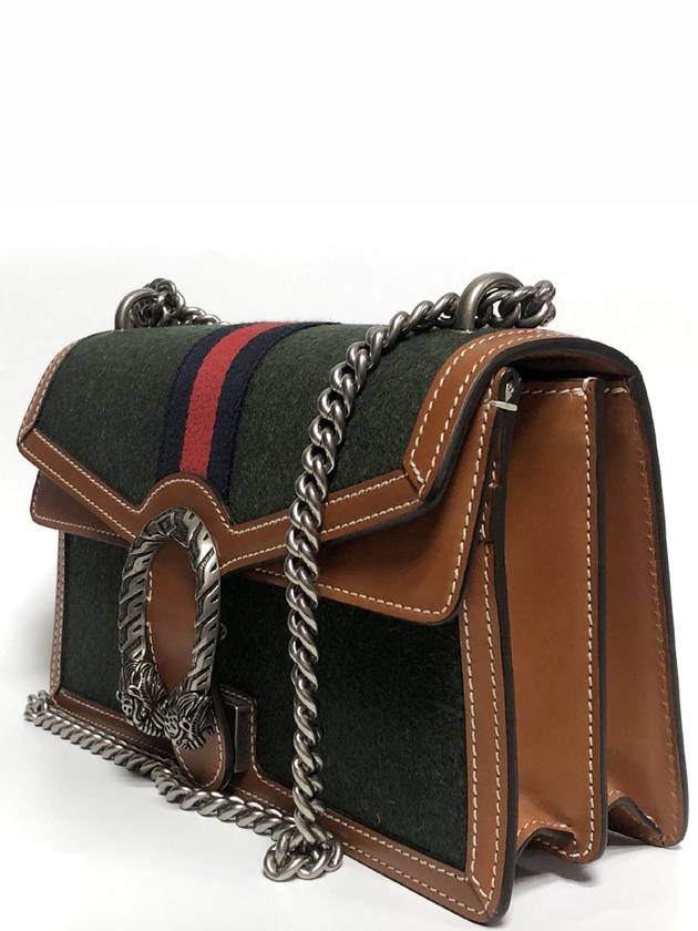 Dionysus Small Wool Shoulder Bag Dark Green - GUCCI - BALAAN 3