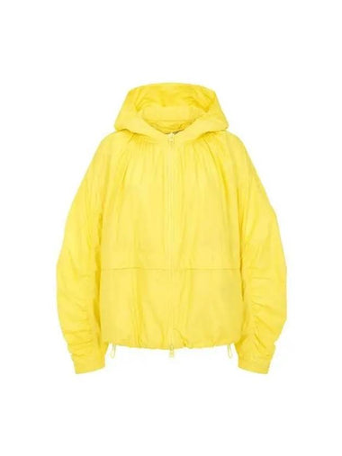 Women s Shirring Sleeve Nylon Hooded Jacket Yellow 271532 - HERNO - BALAAN 1