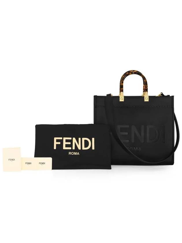 Sunshine Logo Medium Tote Bag Black - FENDI - BALAAN 5