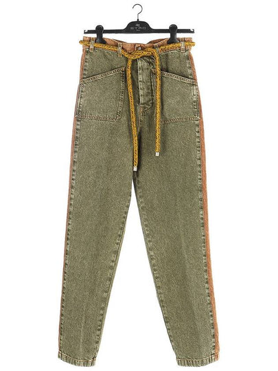 Louise Woven Belted Jeans Khaki - ETRO - BALAAN 2