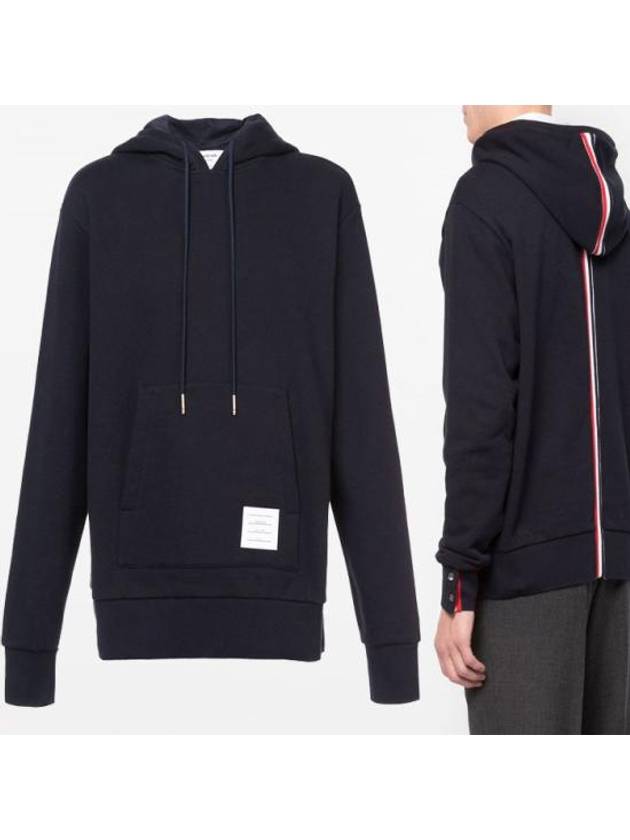 Men's Center Back Stripe Logo Patch Hoodie Navy - THOM BROWNE - BALAAN 2