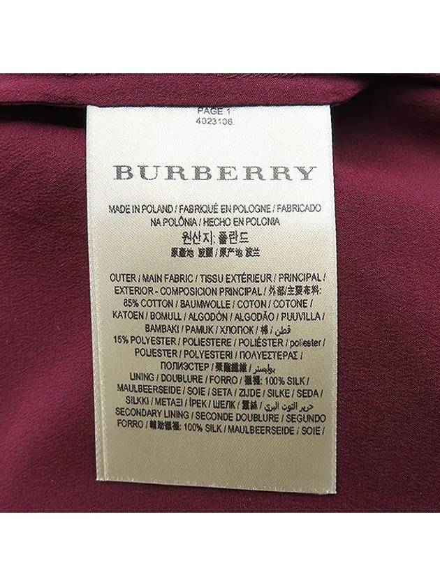 4023106 Pink burgundy color cotton blend flower pattern women s skirt 40 - BURBERRY - BALAAN 5