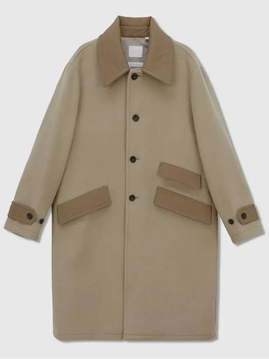 Wool Cashmere Balmancaan Single Coat Beige - NOICE - BALAAN 2