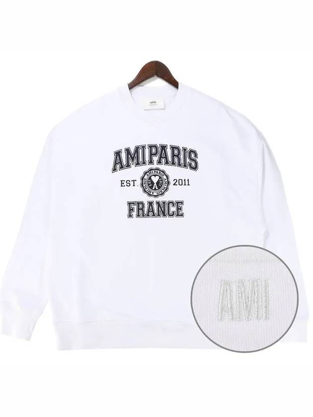 Logo Print Sweatshirt White - AMI - BALAAN 2