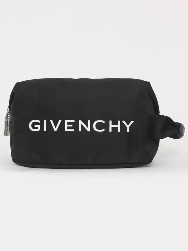 Logo Print Zipped Pouch Bag Black - GIVENCHY - BALAAN 4