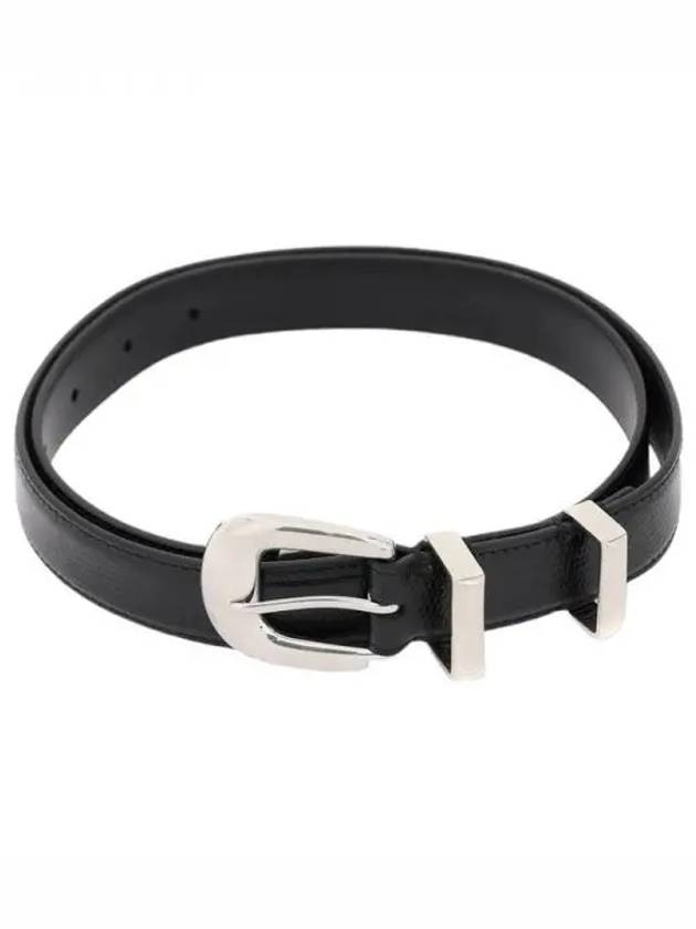 Medium Western Belt Lizard Emboss Calfskin Black - CELINE - BALAAN 2