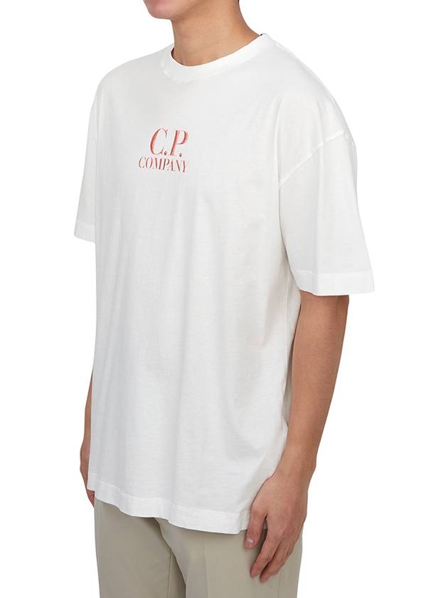 Logo Short Sleeve T-Shirt White - CP COMPANY - BALAAN 4