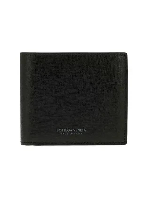 Logo Leather Half Wallet Black - BOTTEGA VENETA - BALAAN 2