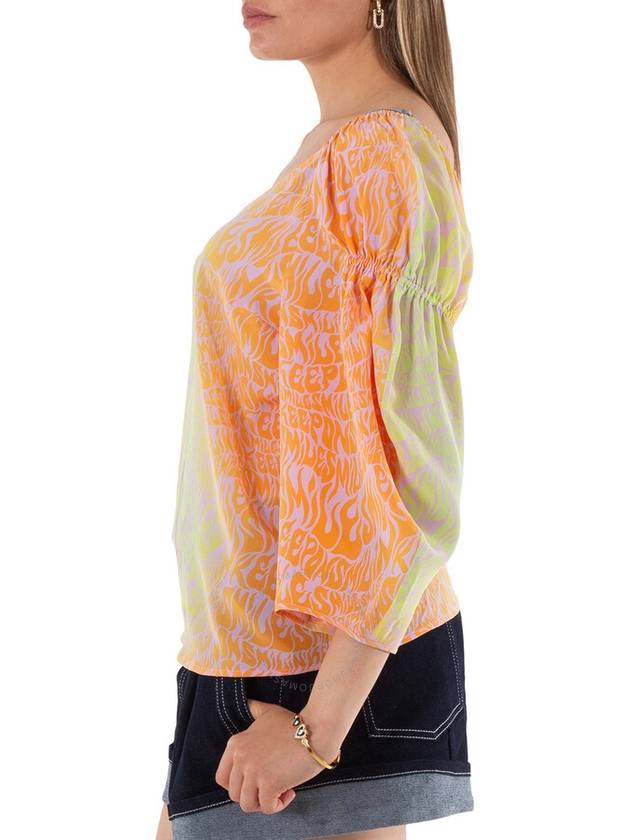 Stella McCartney Ladies Orchid Tie-Dyed V-Neck Blouse, Brand Size 40 (US Size 6) - STELLA MCCARTNEY - BALAAN 2