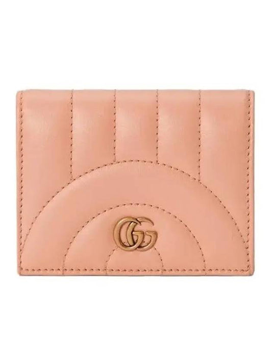 GG Marmont Matelasse Card Wallet Peach - GUCCI - BALAAN 1