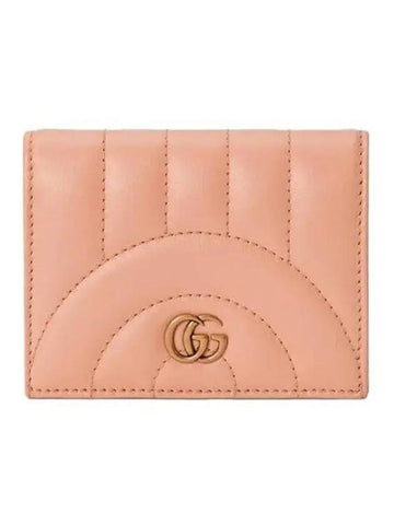 GG Marmont Matelasse Card Wallet Peach - GUCCI - BALAAN 1