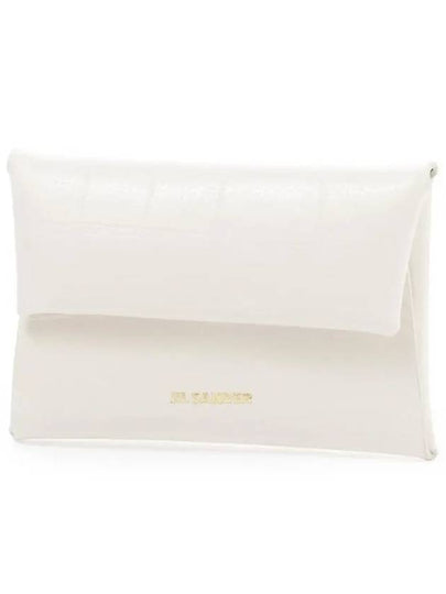 Logo Stamp Leather Card Wallet Chalk - JIL SANDER - BALAAN 2