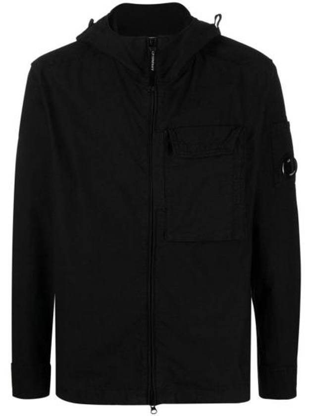 Ottoman Hooded Long Sleeve Shirt Black - CP COMPANY - BALAAN 3