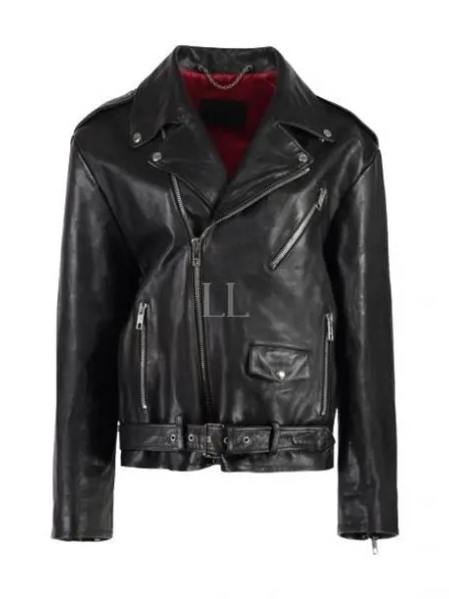 Leather Biker Jacket Black - GUCCI - BALAAN 2