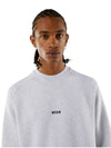 Micro Logo Cotton Sweatshirt Grey - MSGM - BALAAN 6