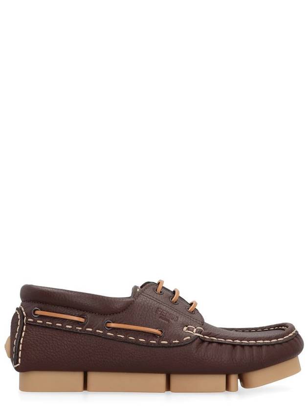 Fendi Fendi Deck Leather Boat Shoes - FENDI - BALAAN 1