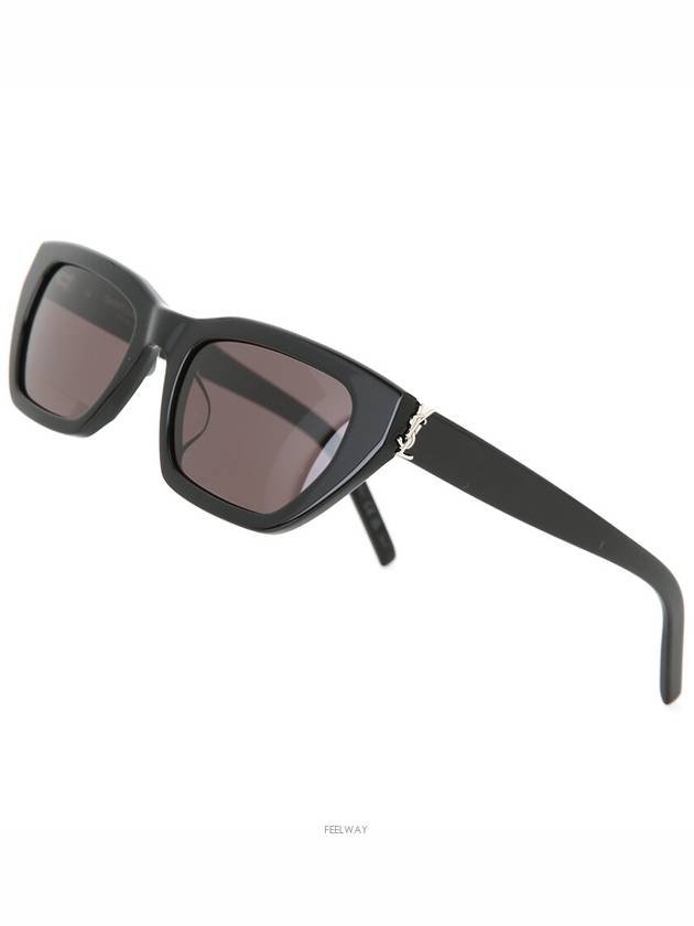 Cat eye sunglasses SLM127 F black silver YSL logo - SAINT LAURENT - BALAAN 4