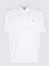 Embroidered Logo Short Sleeve Polo Shirt White - BRUNELLO CUCINELLI - BALAAN 5