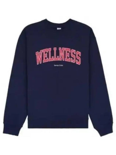 Crew Neck Print Sweatshirt Navy - SPORTY & RICH - BALAAN 2