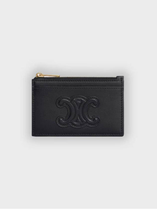 Triomphe Zipper Card Wallet Black - CELINE - BALAAN 2