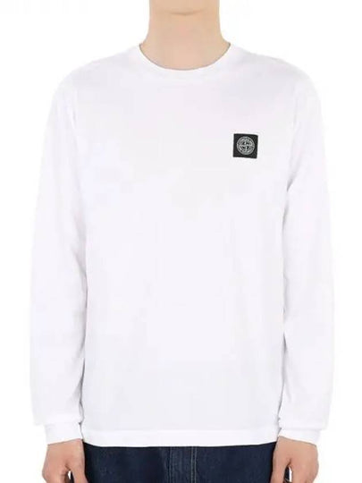 Cotton Jersey Long Sleeve T Shirt White - STONE ISLAND - BALAAN 2