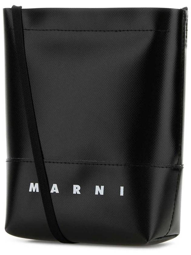 Logo Print Shoelace Strap Cross Bag Black - MARNI - BALAAN 3