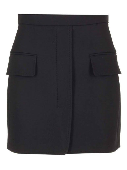Nuoro Tailored Mini Wool H-Line Skirt Black - MAX MARA - BALAAN 1
