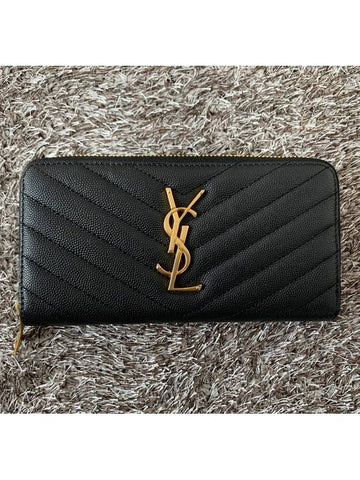 YSL matelass gold zipper long wallet - YSL BEAUTY - BALAAN 1