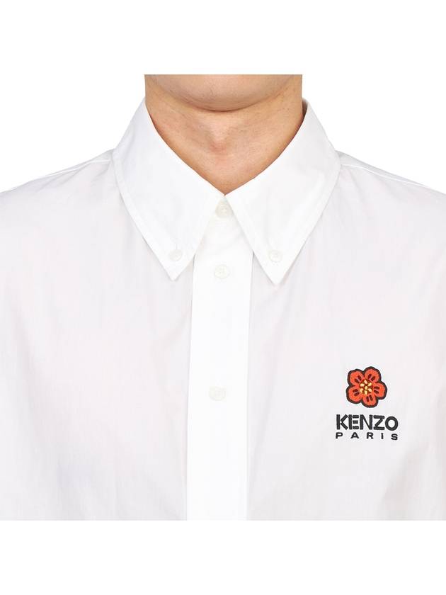 Boke Flower Casual Long Sleeve Shirt White - KENZO - BALAAN 7