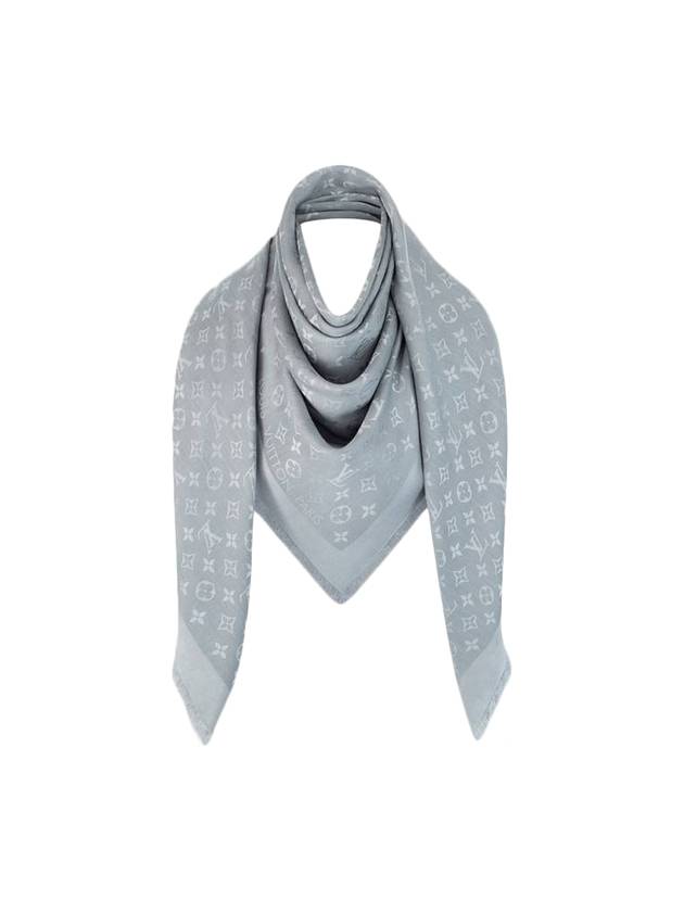 Monogram Wool Silk Scarf Grey - LOUIS VUITTON - BALAAN 1