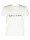 Reverse Logo Print Cotton Short Sleeve T-Shirt White - SAINT LAURENT - BALAAN 2