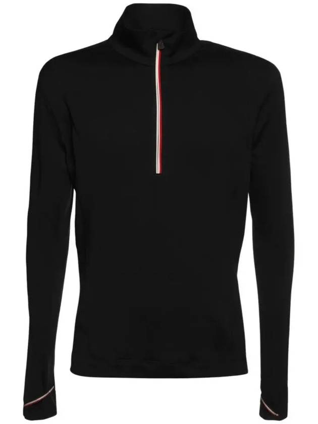 Grenoble high neck half zip up jersey long sleeve t shirt black 8G00018 809EE 999 - MONCLER - BALAAN 2