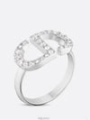 Petite CD Metal White Crystal Ring Silver - DIOR - BALAAN 2