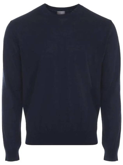 Virgin Wool Knit Top Navy - HERNO - BALAAN 2