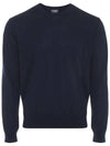 Virgin Wool Knit Top Navy - HERNO - BALAAN 3