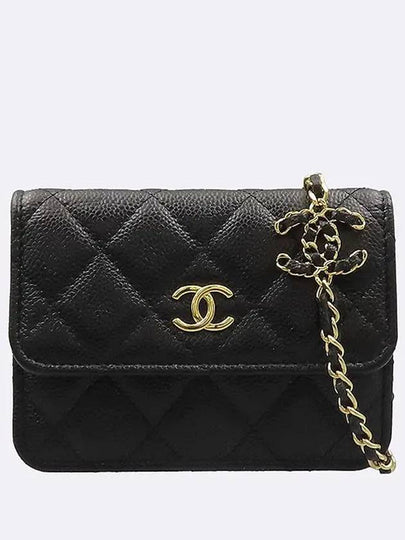 AP2306 Black Caviar Skin WOC Gold COCO Logo Chain Mini Cross Bag - CHANEL - BALAAN 2