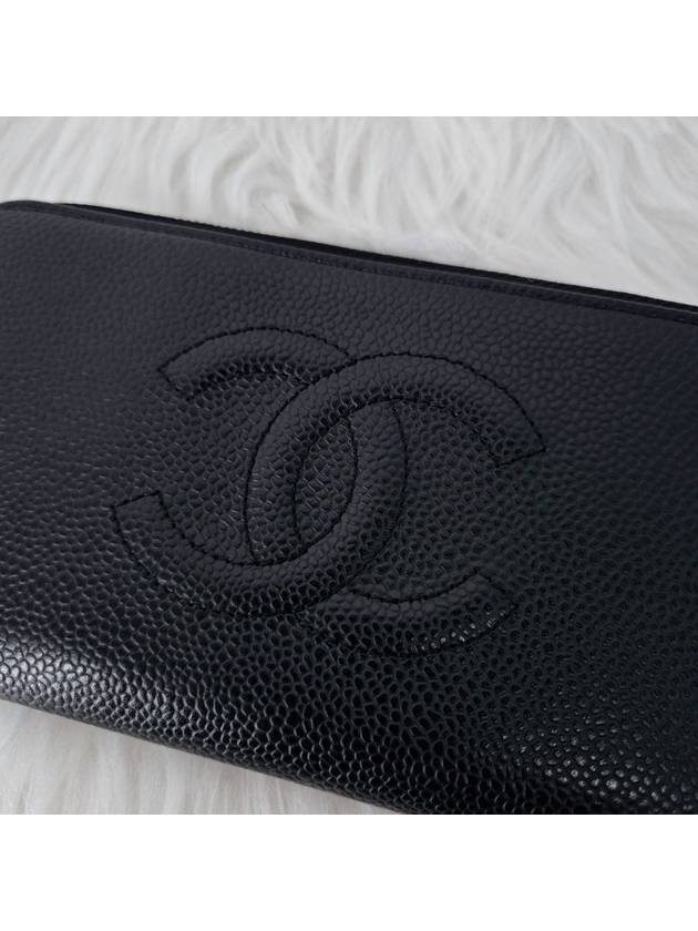 Caviar zipper long wallet black - CHANEL - BALAAN 5