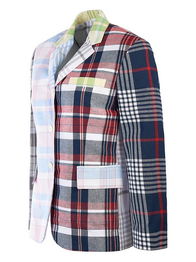 Women's Fun Mix Madras Classic Sports Jacket - THOM BROWNE - BALAAN 3