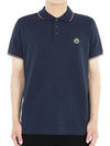 Men s three line collar wappen PK short sleeve dark blue 8A70300 84556 795 - MONCLER - BALAAN 2