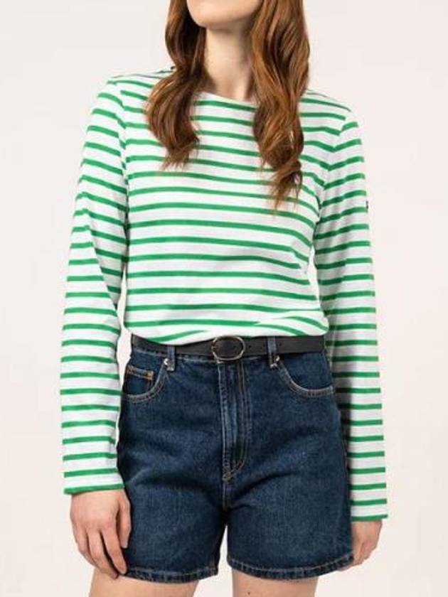 Minquiers Modern Stripe Long Sleeve T-Shirt Green - SAINT JAMES - BALAAN 5