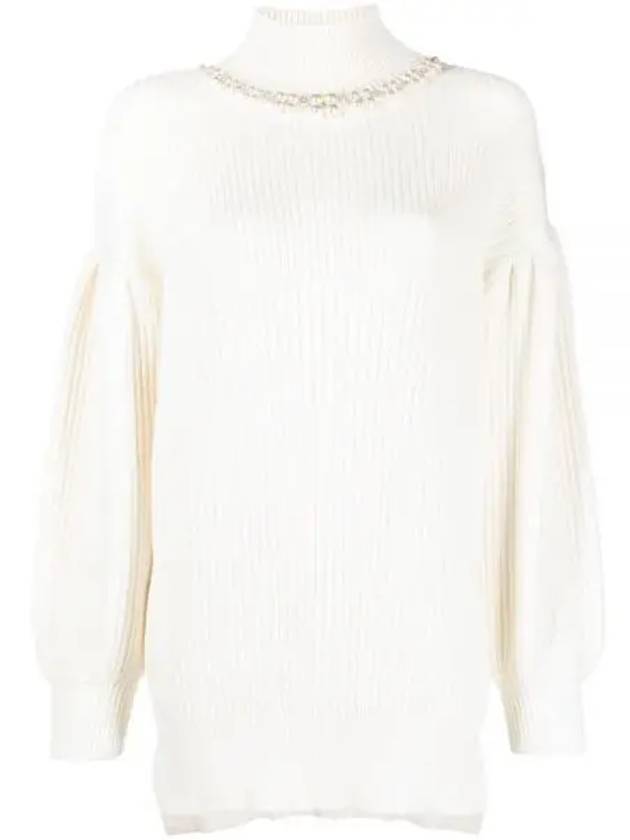 Simone Rocha pearl decorated knit sweater black ivory HMK22B0624 - SIMONE ROCHA - BALAAN 1