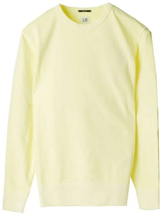 Men's Cotton Resist Dyed Sleeve Logo Sweatshirt Pastel Yellow - CP COMPANY - BALAAN 3