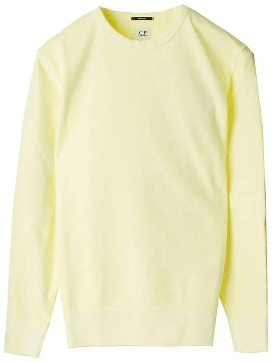 Men's Cotton Resist Dyed Sleeve Logo Sweatshirt Pastel Yellow - CP COMPANY - BALAAN 2
