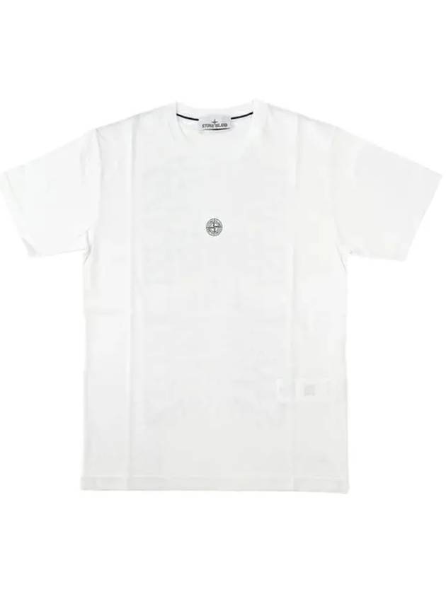 Garment Dyed Lettering One Print Cotton Jersey Short Sleeve T-Shirt White - STONE ISLAND - BALAAN 2